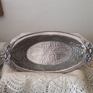 Vintage Large Hammered Metal Bowl